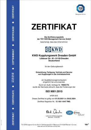 TÜV CERT-Zertifikat